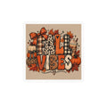 Fall Vibes Kiss-Cut Vinyl Sticker — Autumn Pumpkin & Plaid Decal