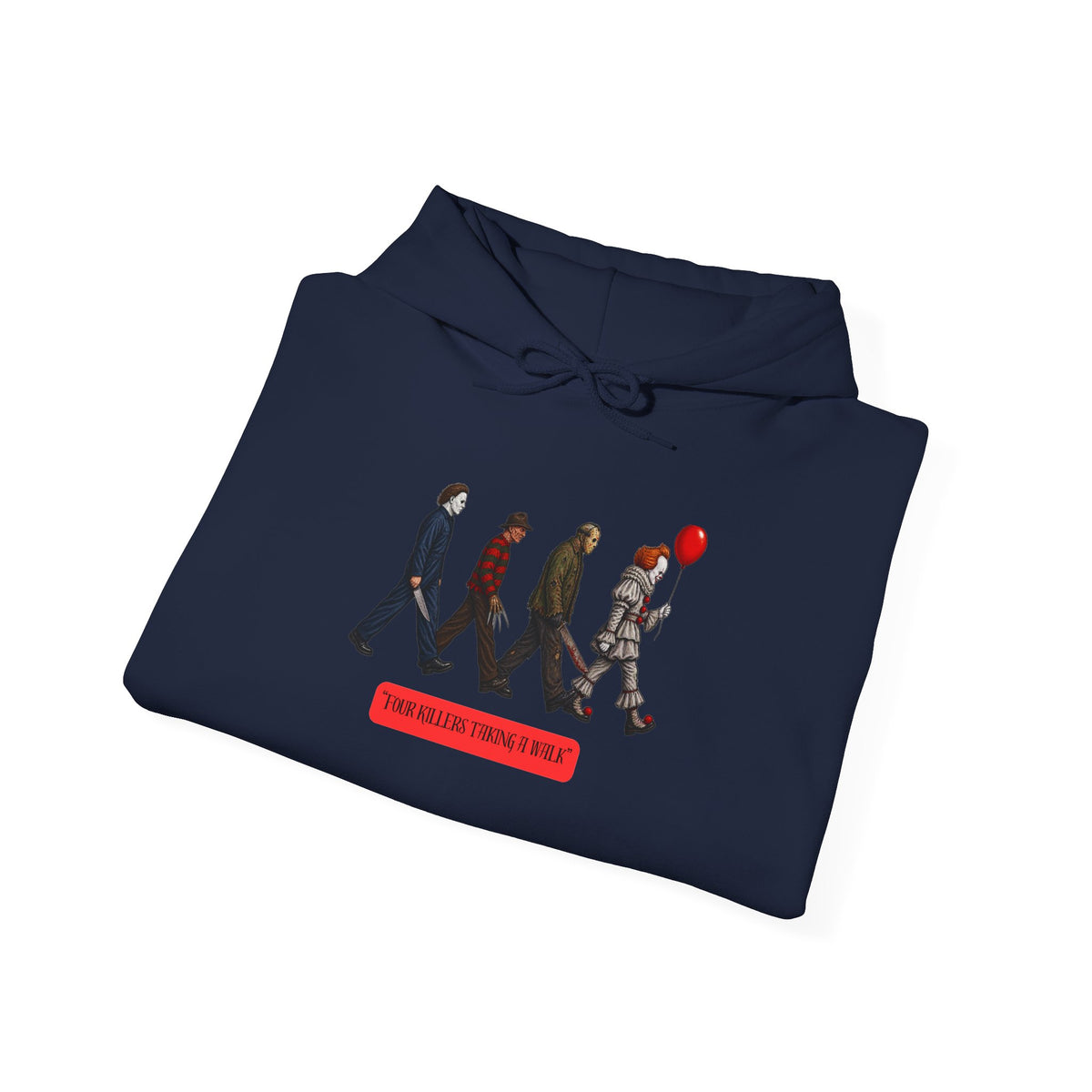 Hoodie — Horror Icons Crossing with 'Come Play With Me' Balloon Design