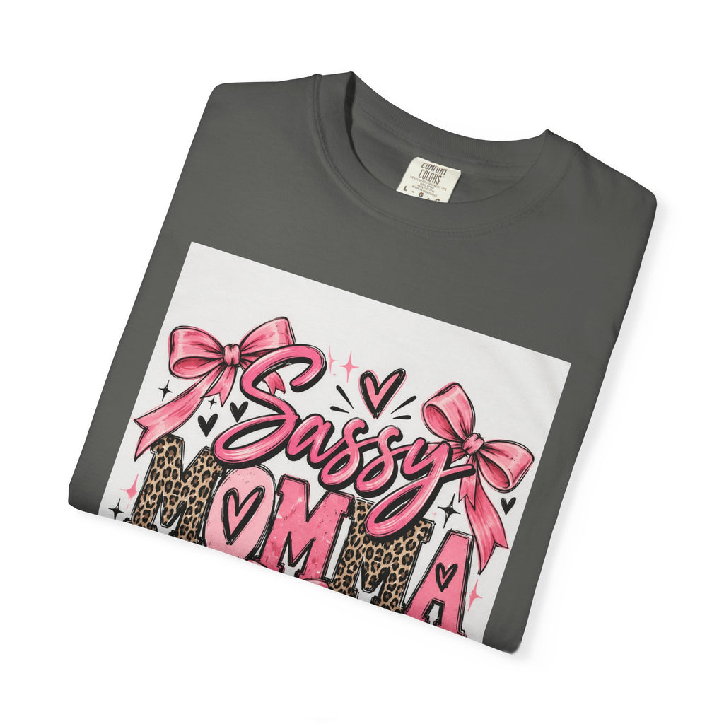 Sassy Mom Leopard & Pink Bow T-Shirt