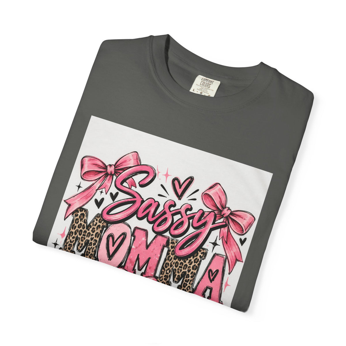 Sassy Mom Leopard & Pink Bow T-Shirt