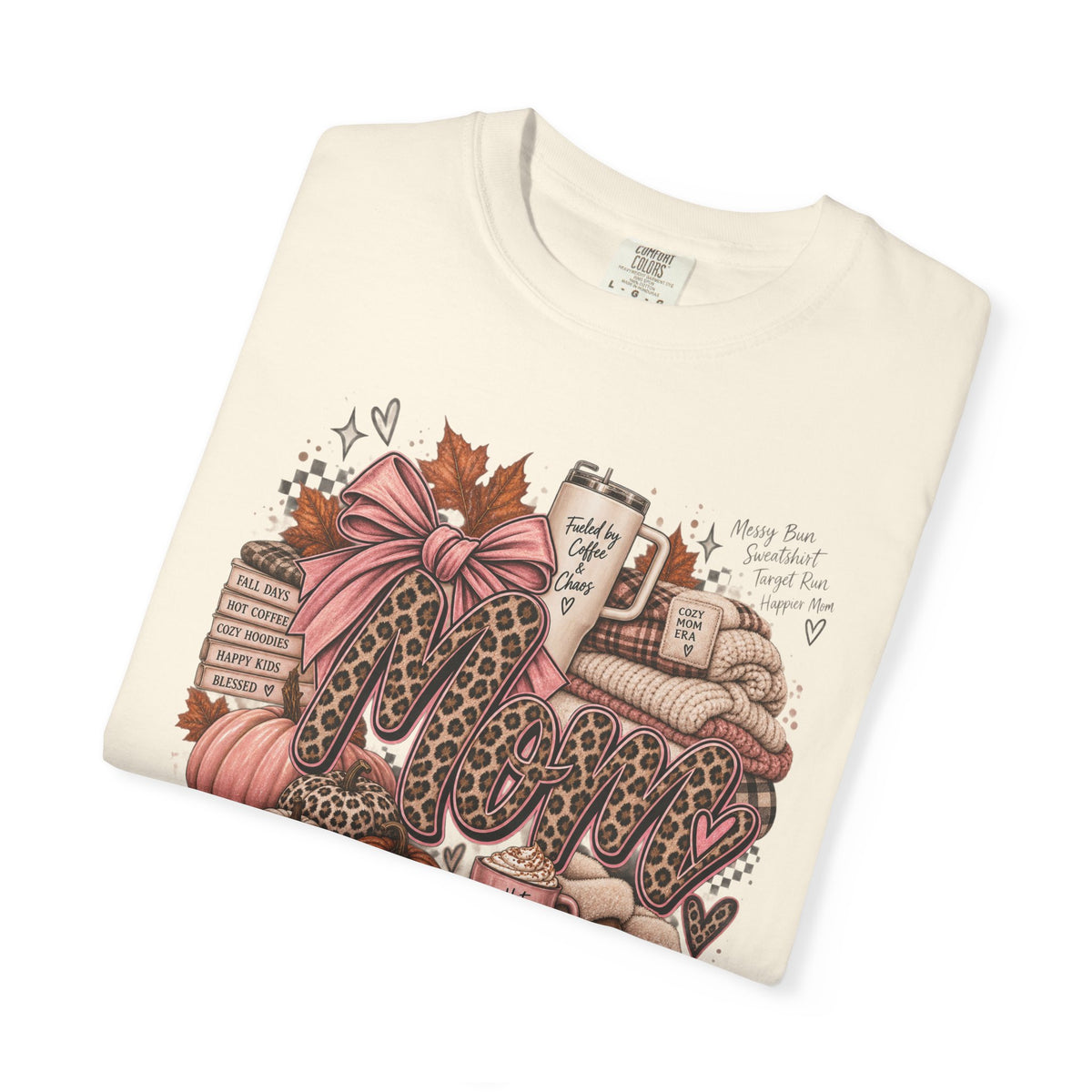 Fall Cozy Coffee T-Shirt — Pumpkin, Leopard Boots & Warm Drink Autumn Graphic Tee