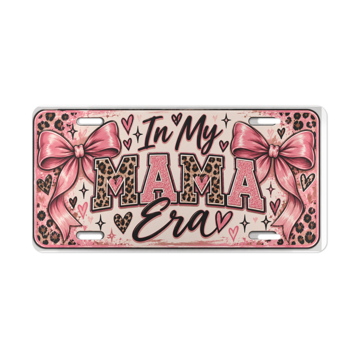 In My Mama Era Pink Leopard License Plate