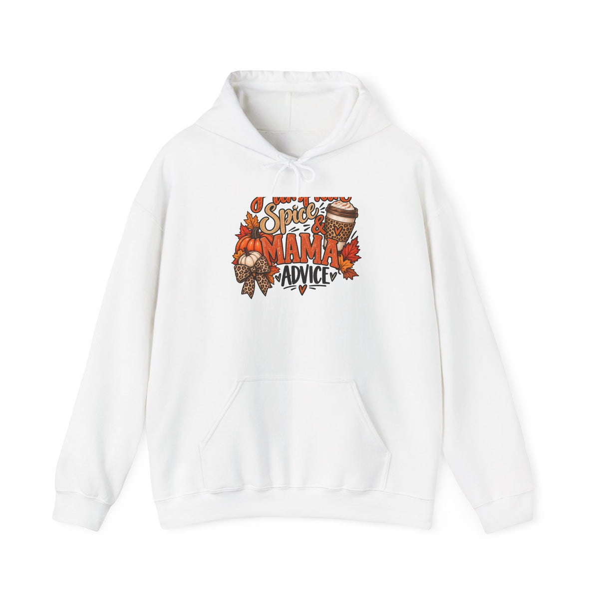 Hoodie — "Spice Mama" Autumn Pumpkin & Leaves Fall Sweatshirt
