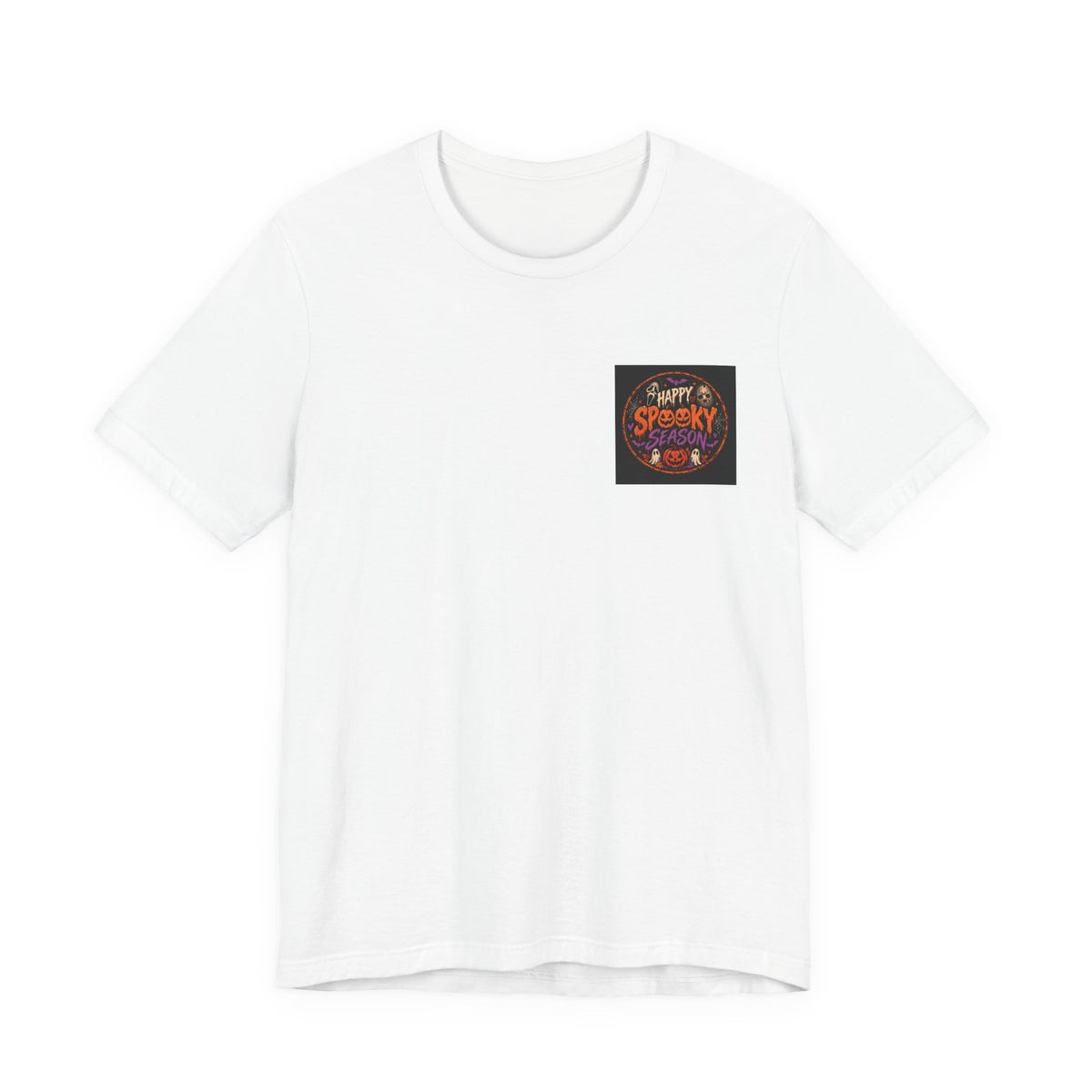 Halloween 'Happy Spooky' Pocket Tee — Cute Pumpkin & Candy Graphic