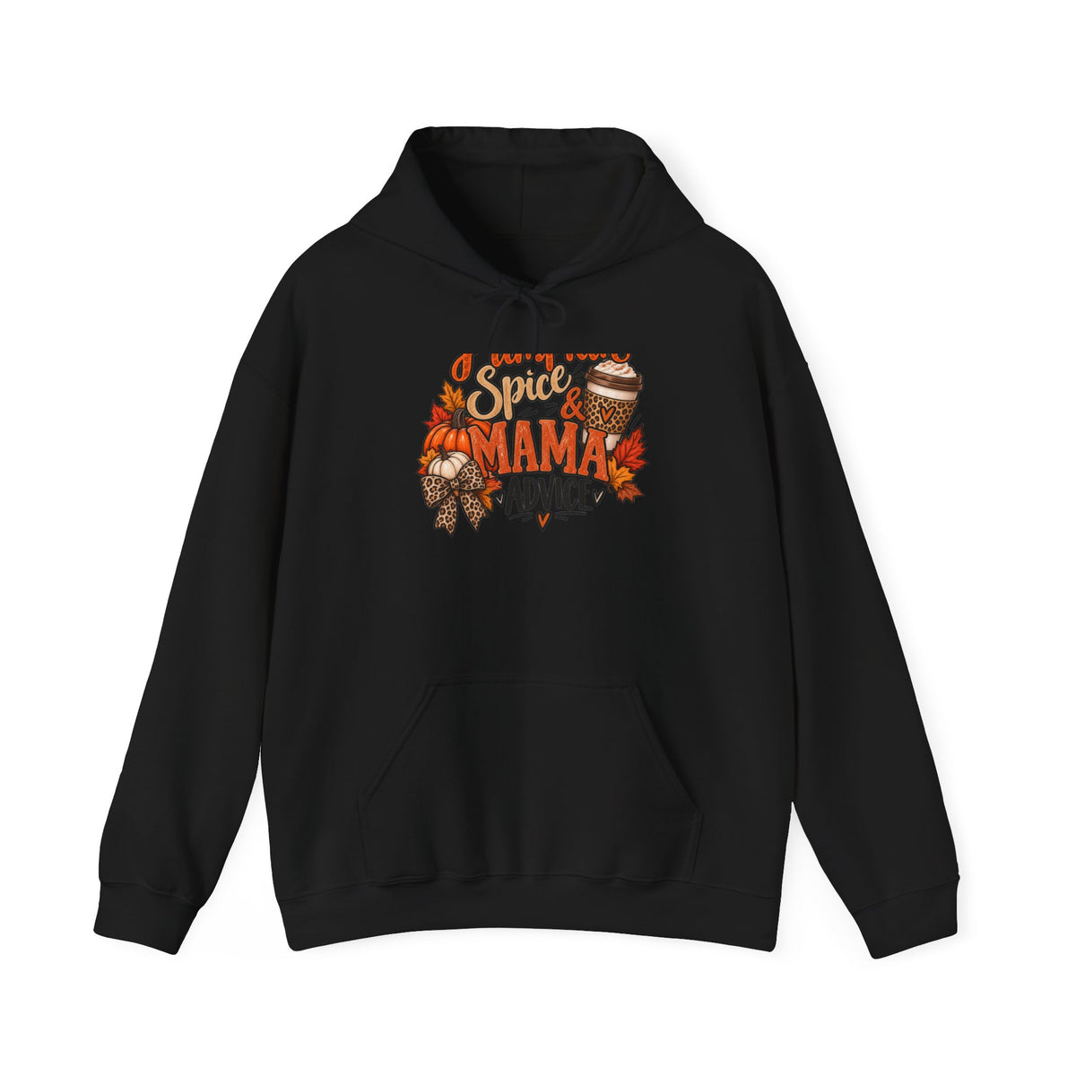 Hoodie — "Spice Mama" Autumn Pumpkin & Leaves Fall Sweatshirt