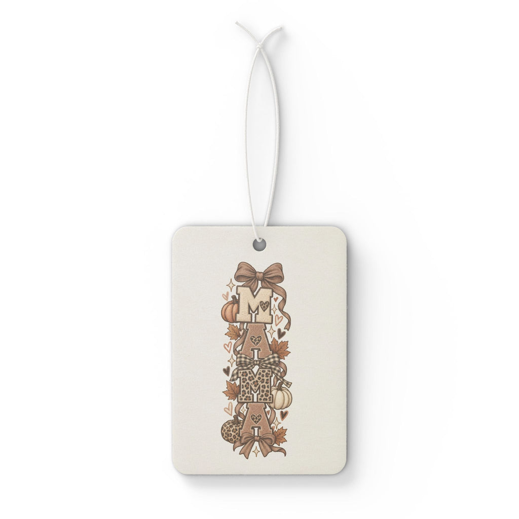 Autumn Harvest Car Air Freshener — Rustic Pumpkin & Bow Scented Ornament