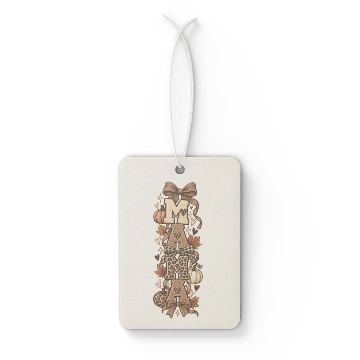 Autumn Harvest Car Air Freshener — Rustic Pumpkin & Bow Scented Ornament