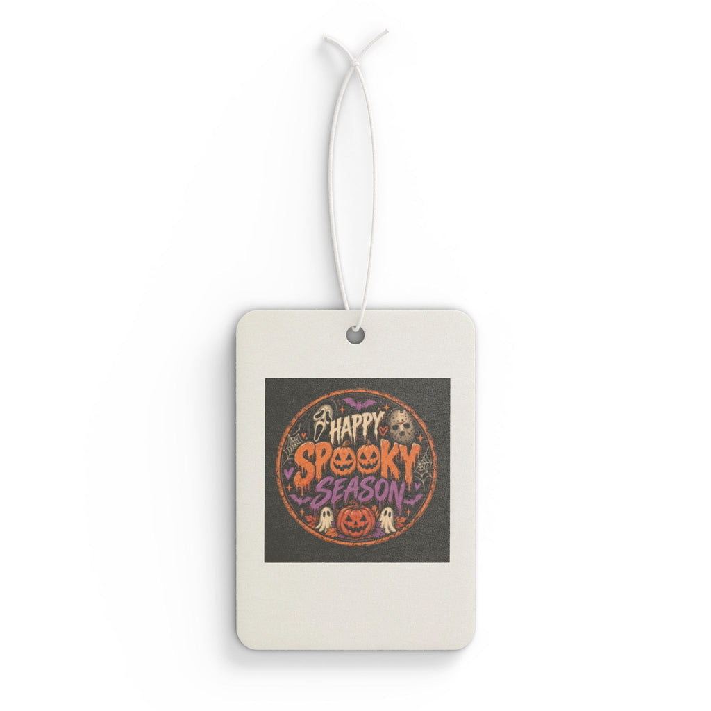 Car Air Freshener — "Happy Spooky Season" Halloween Scented Air Freshener (Pumpkin & Ghost Design)
