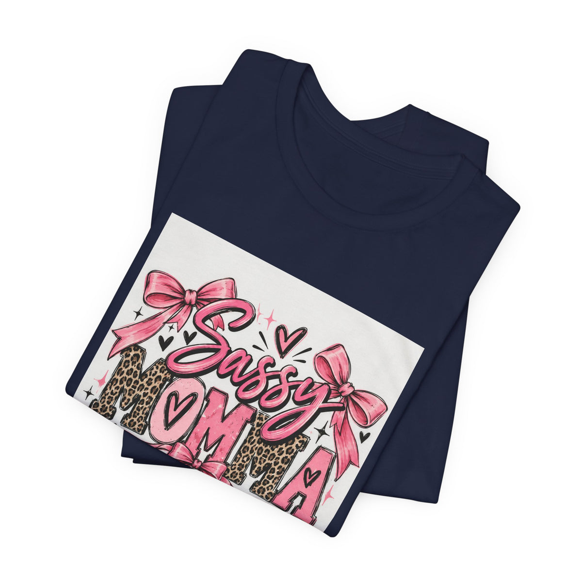 Sassy Mama Tee – Pink Bow Leopard Mom T-Shirt