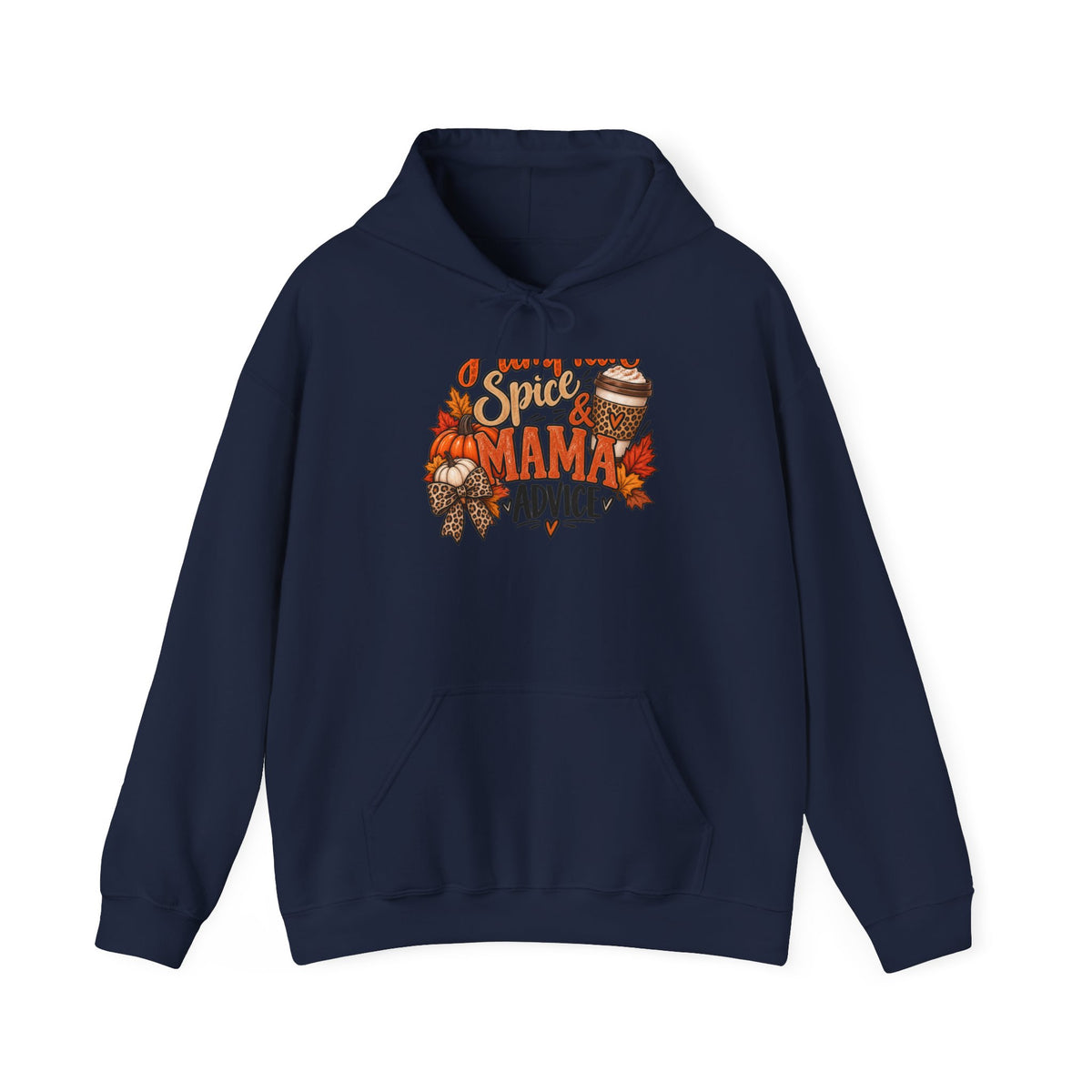 Hoodie — "Spice Mama" Autumn Pumpkin & Leaves Fall Sweatshirt