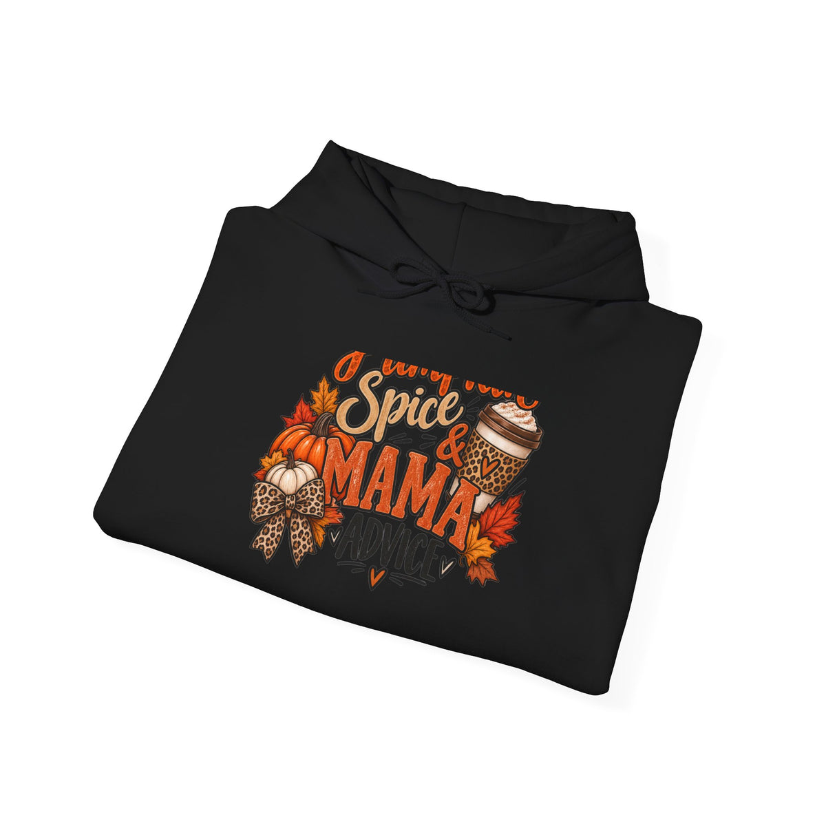 Hoodie — "Spice Mama" Autumn Pumpkin & Leaves Fall Sweatshirt