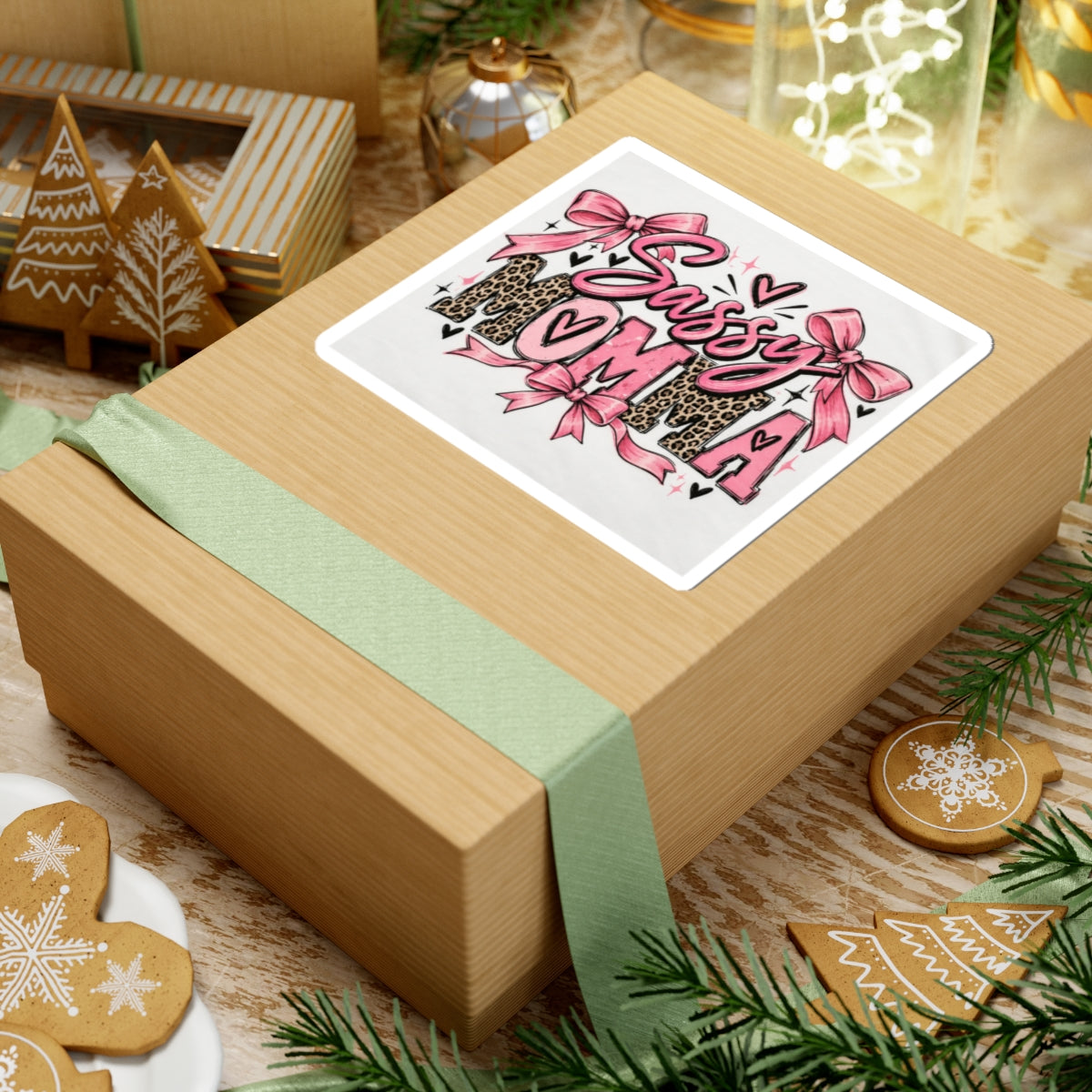 Sassy Momma Pink Leopard Kiss-Cut Sticker