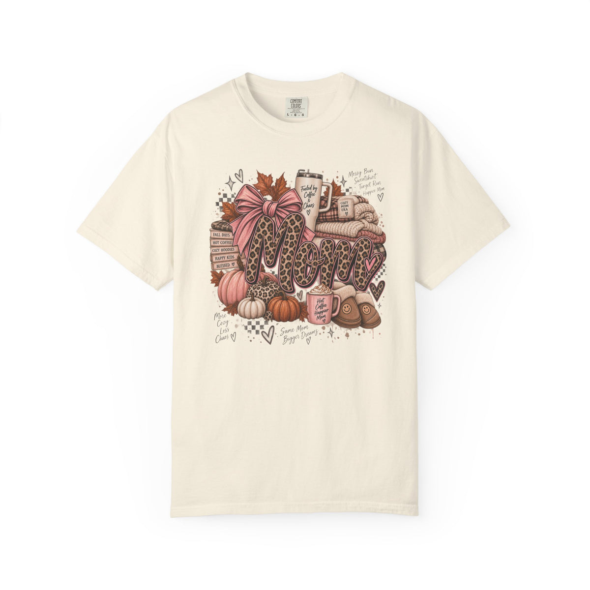 Fall Cozy Coffee T-Shirt — Pumpkin, Leopard Boots & Warm Drink Autumn Graphic Tee