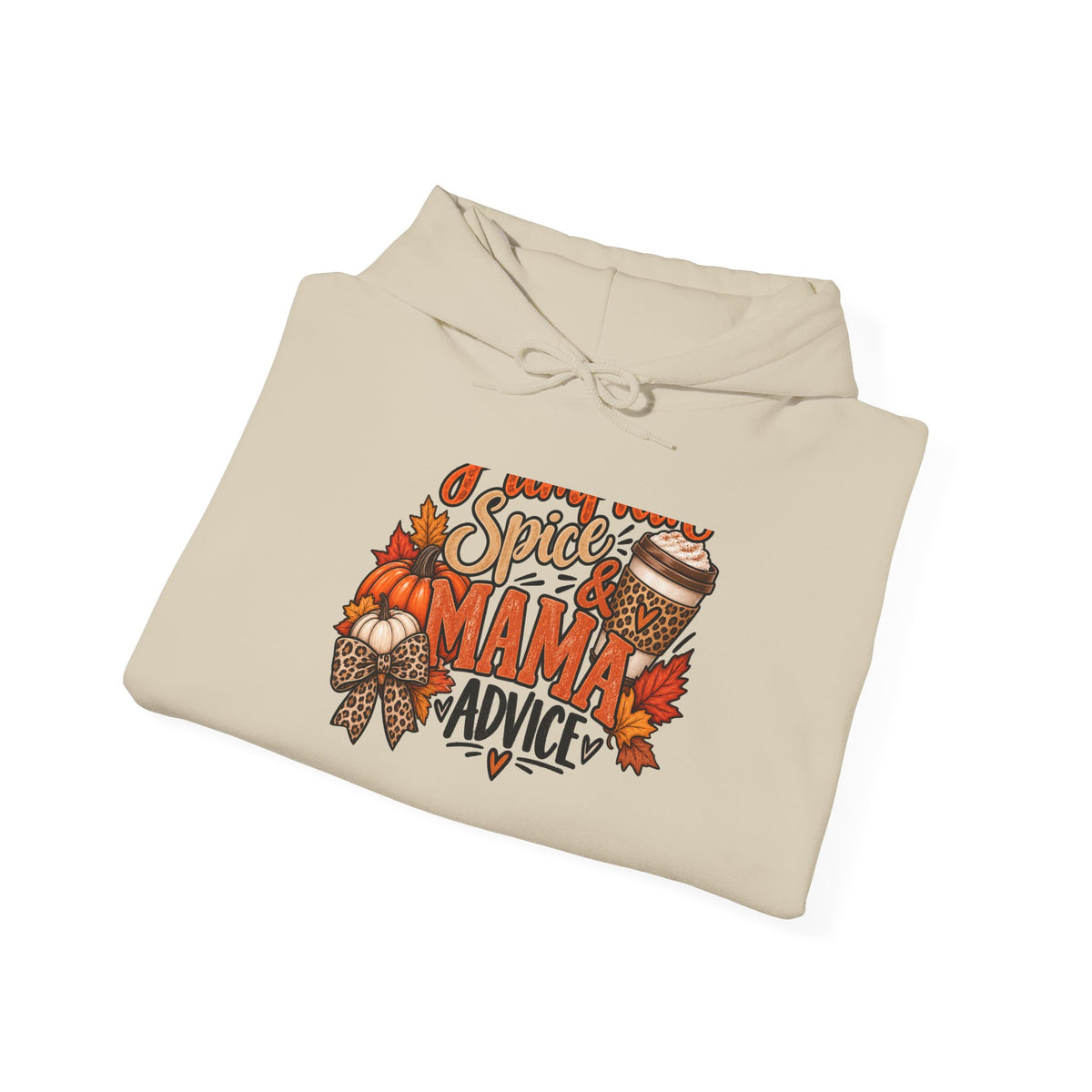 Hoodie — "Spice Mama" Autumn Pumpkin & Leaves Fall Sweatshirt