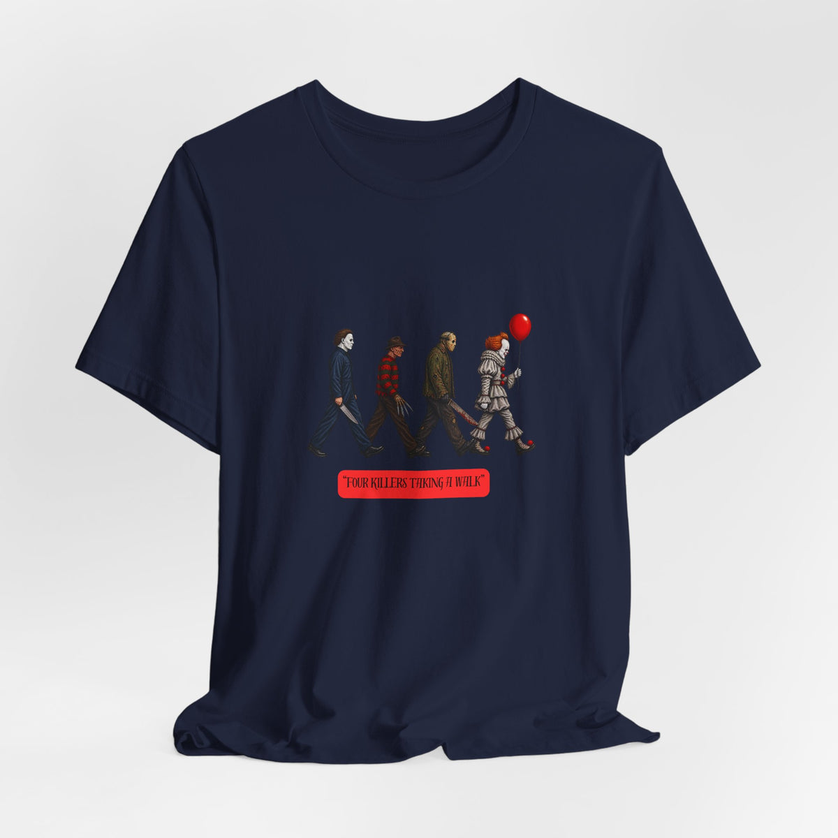 Horror Icons Abbey Road Tee — 'The Killer Clowns Are Here' Graphic T-Shirt
