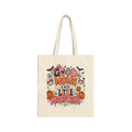 Tote Bag — “Moms Raise Little Monsters” Cute Halloween Canvas Tote for Moms