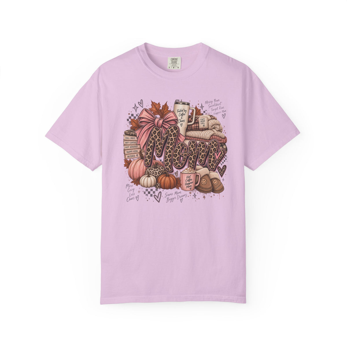 Fall Cozy Coffee T-Shirt — Pumpkin, Leopard Boots & Warm Drink Autumn Graphic Tee