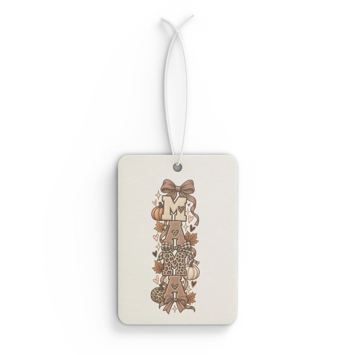 Autumn Harvest Car Air Freshener — Rustic Pumpkin & Bow Scented Ornament