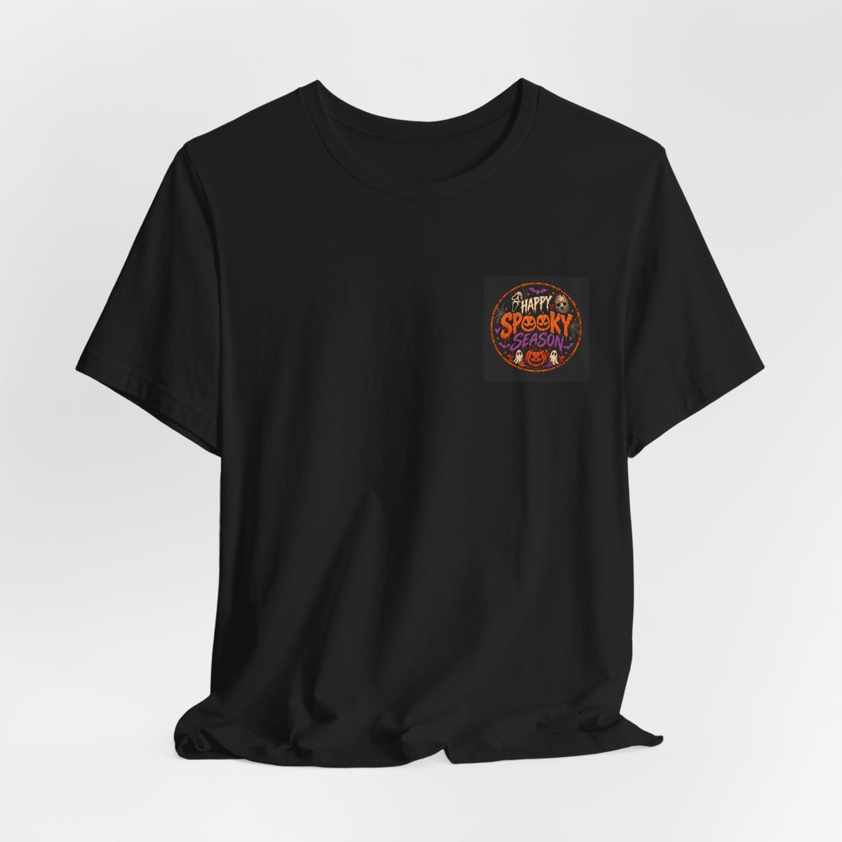 Halloween 'Happy Spooky' Pocket Tee — Cute Pumpkin & Candy Graphic