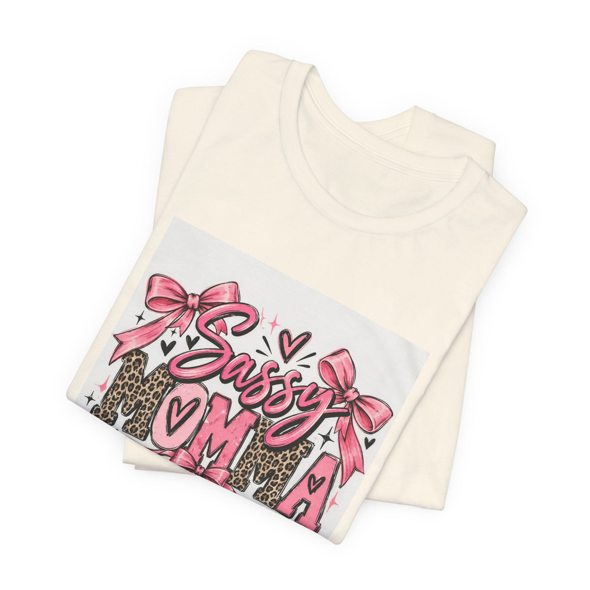 Sassy Mama Tee – Pink Bow Leopard Mom T-Shirt