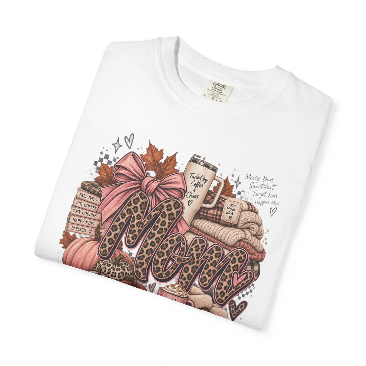 Fall Cozy Coffee T-Shirt — Pumpkin, Leopard Boots & Warm Drink Autumn Graphic Tee