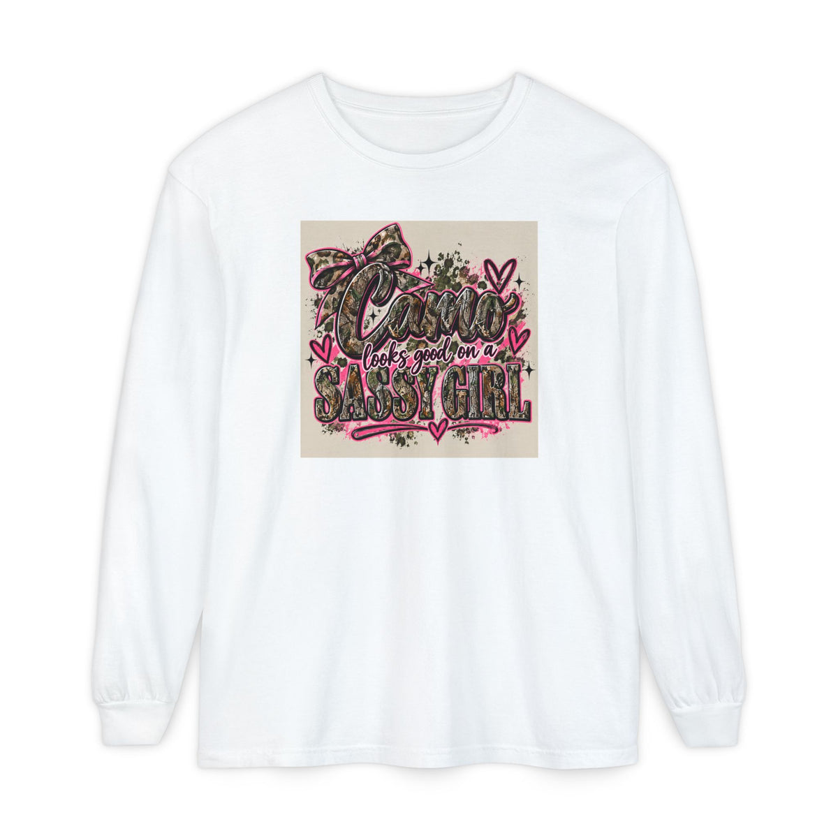 Sassy Girl Leopard Heart Long Sleeve Tee