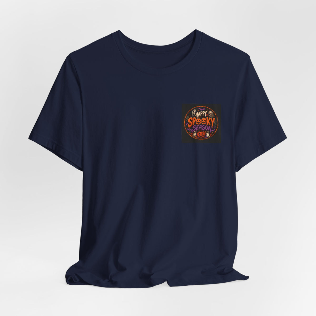 Halloween 'Happy Spooky' Pocket Tee — Cute Pumpkin & Candy Graphic