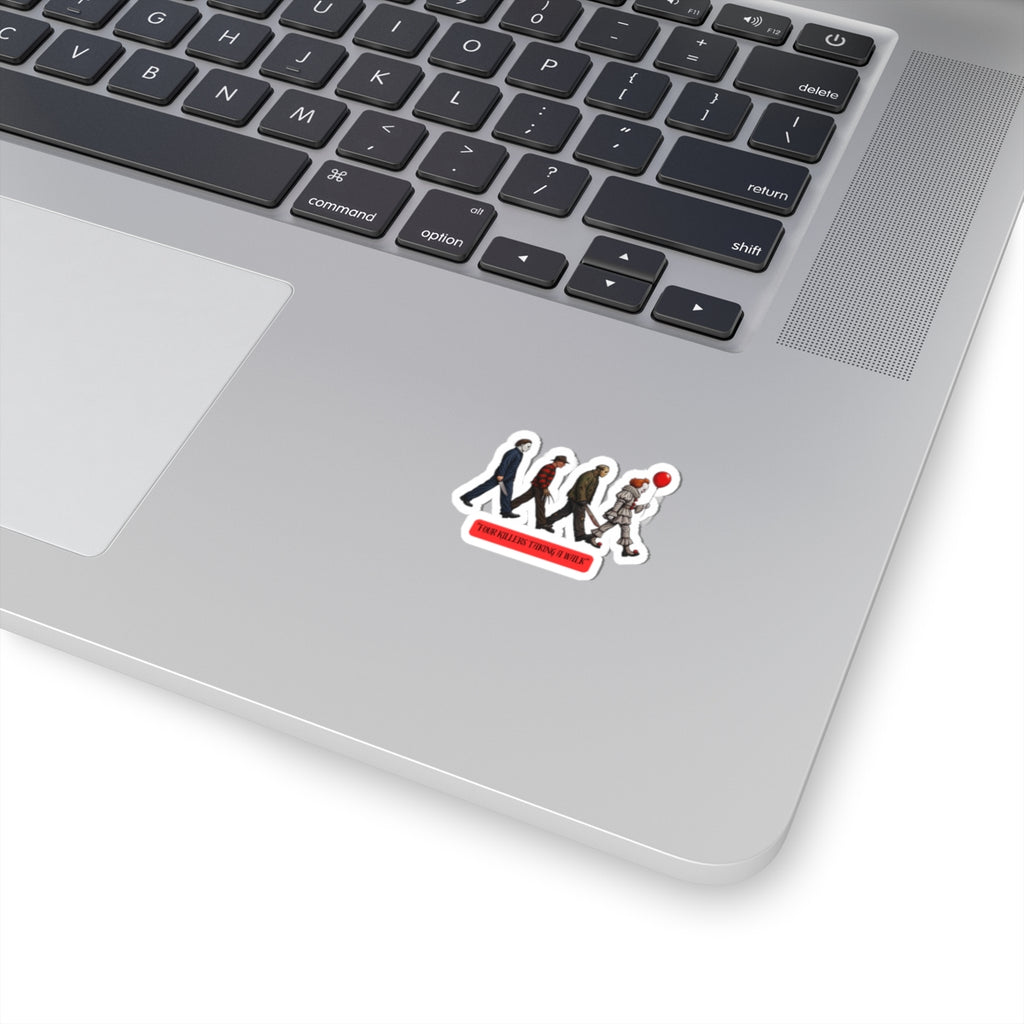 Horror Icons Sticker — "Four Killers Taking a Walk" Kiss-Cut Vinyl Decal