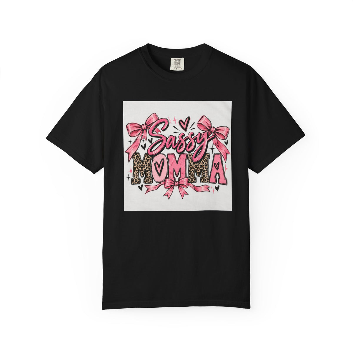 Sassy Mom Leopard & Pink Bow T-Shirt