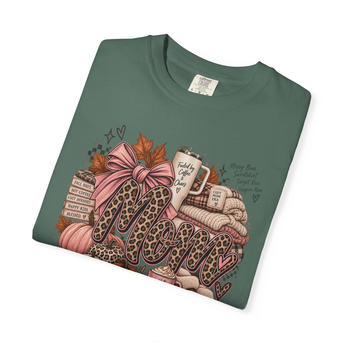 Fall Cozy Coffee T-Shirt — Pumpkin, Leopard Boots & Warm Drink Autumn Graphic Tee