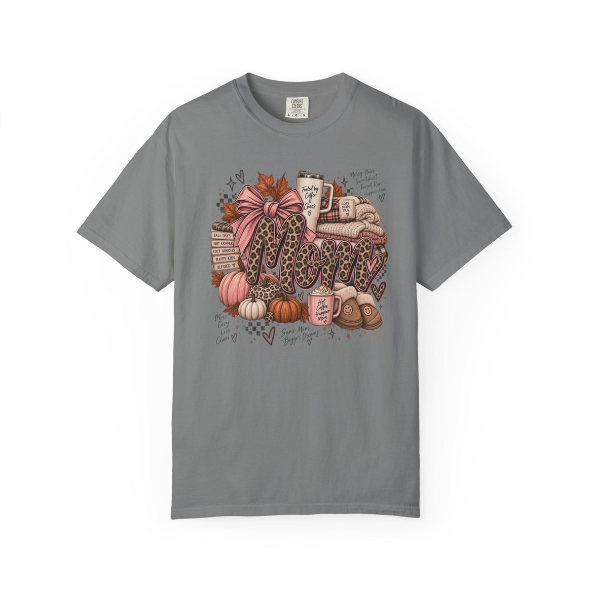 Fall Cozy Coffee T-Shirt — Pumpkin, Leopard Boots & Warm Drink Autumn Graphic Tee