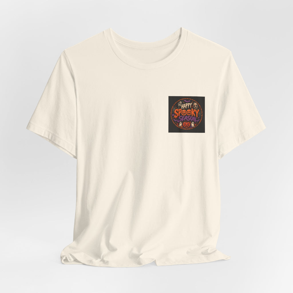 Halloween 'Happy Spooky' Pocket Tee — Cute Pumpkin & Candy Graphic