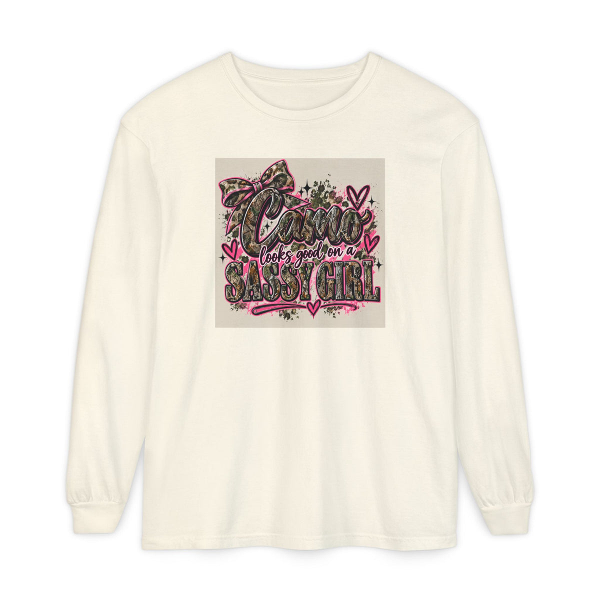 Sassy Girl Leopard Heart Long Sleeve Tee