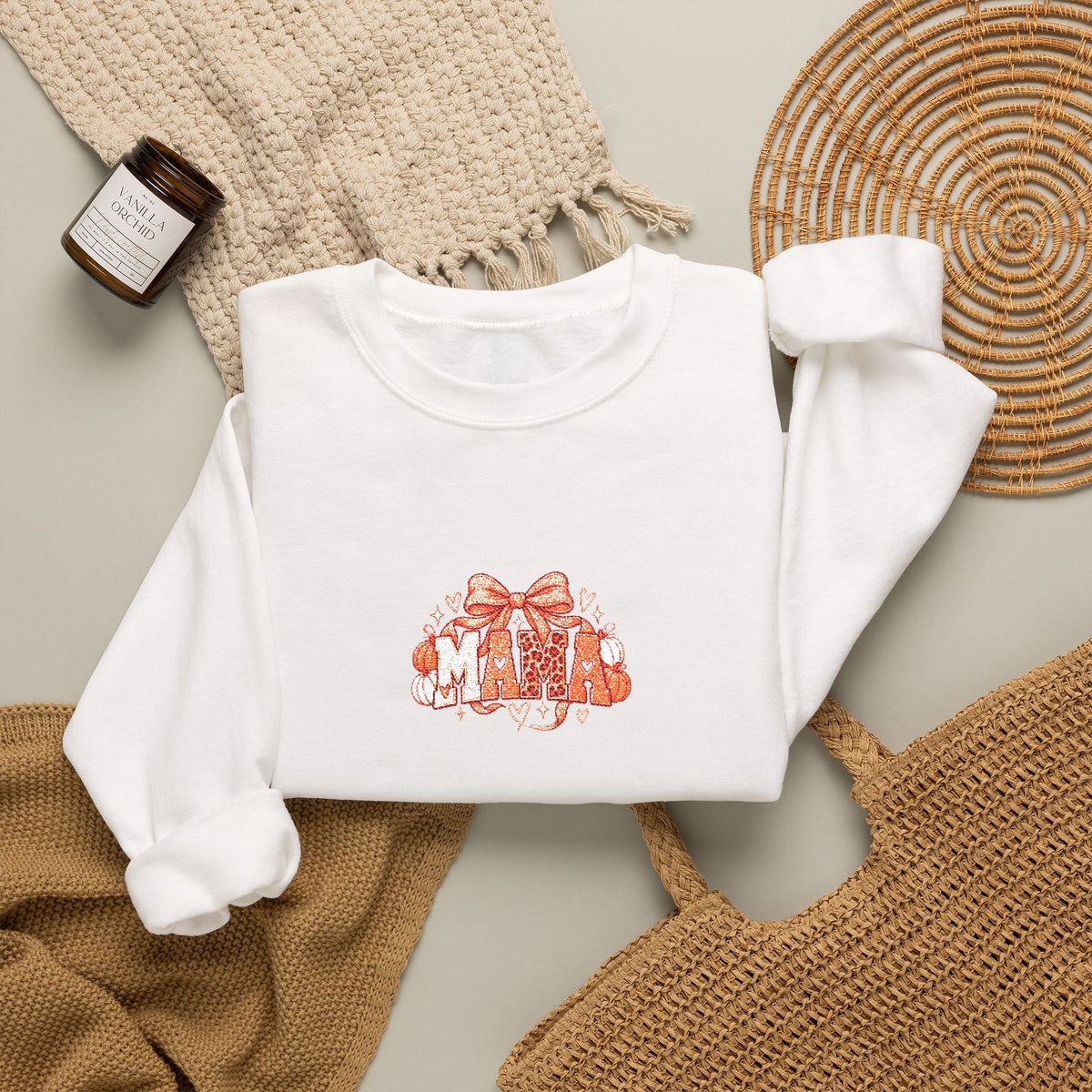 Cute Orange Kittens Crewneck Sweatshirt — Small Chest Cat Cluster Design