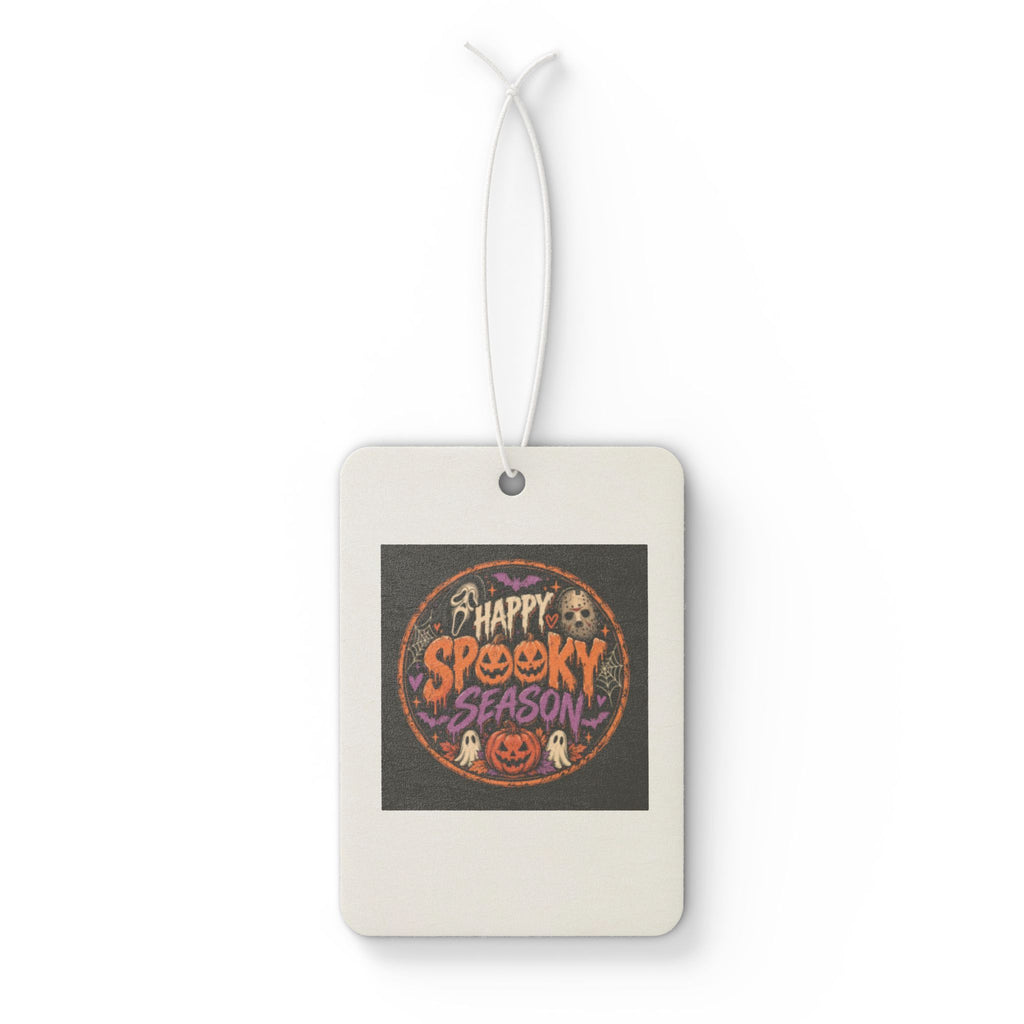 Car Air Freshener — "Happy Spooky Season" Halloween Scented Air Freshener (Pumpkin & Ghost Design)