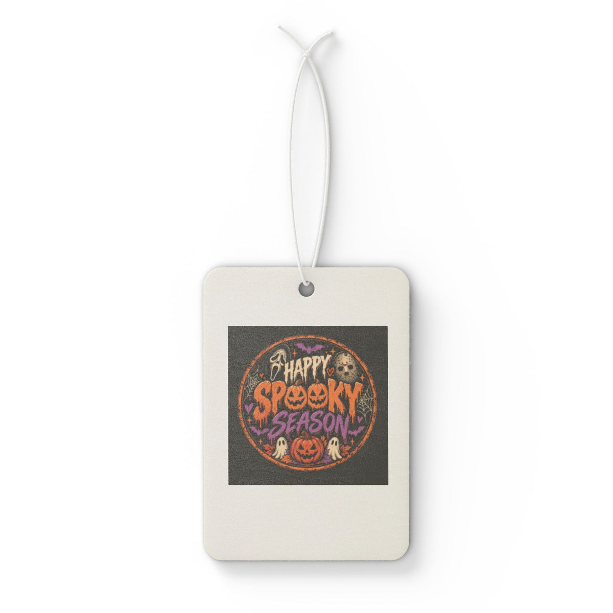 Car Air Freshener — "Happy Spooky Season" Halloween Scented Air Freshener (Pumpkin & Ghost Design)
