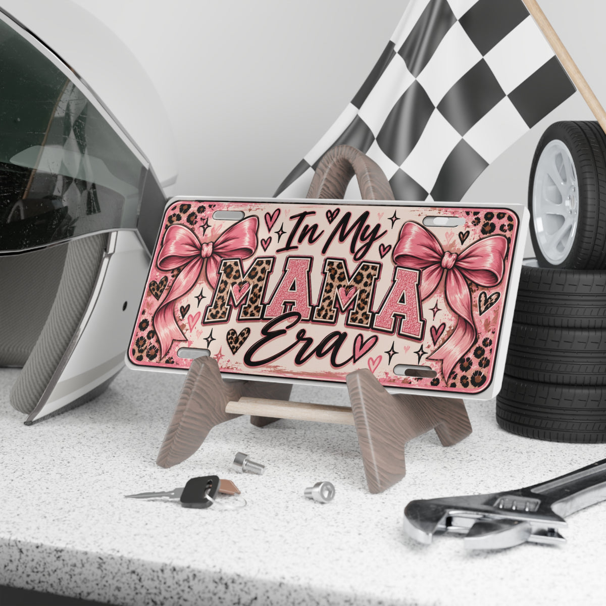 In My Mama Era Pink Leopard License Plate