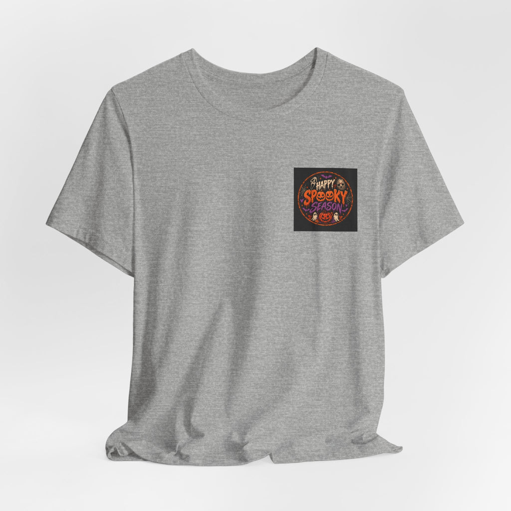 Halloween 'Happy Spooky' Pocket Tee — Cute Pumpkin & Candy Graphic