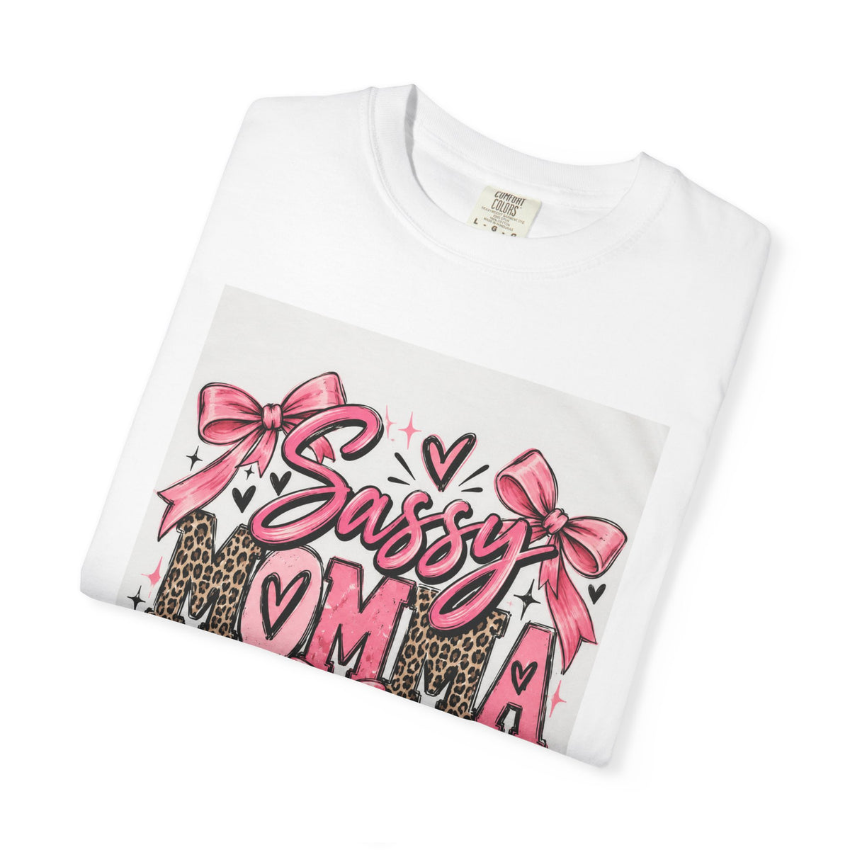 Sassy Mom Leopard & Pink Bow T-Shirt