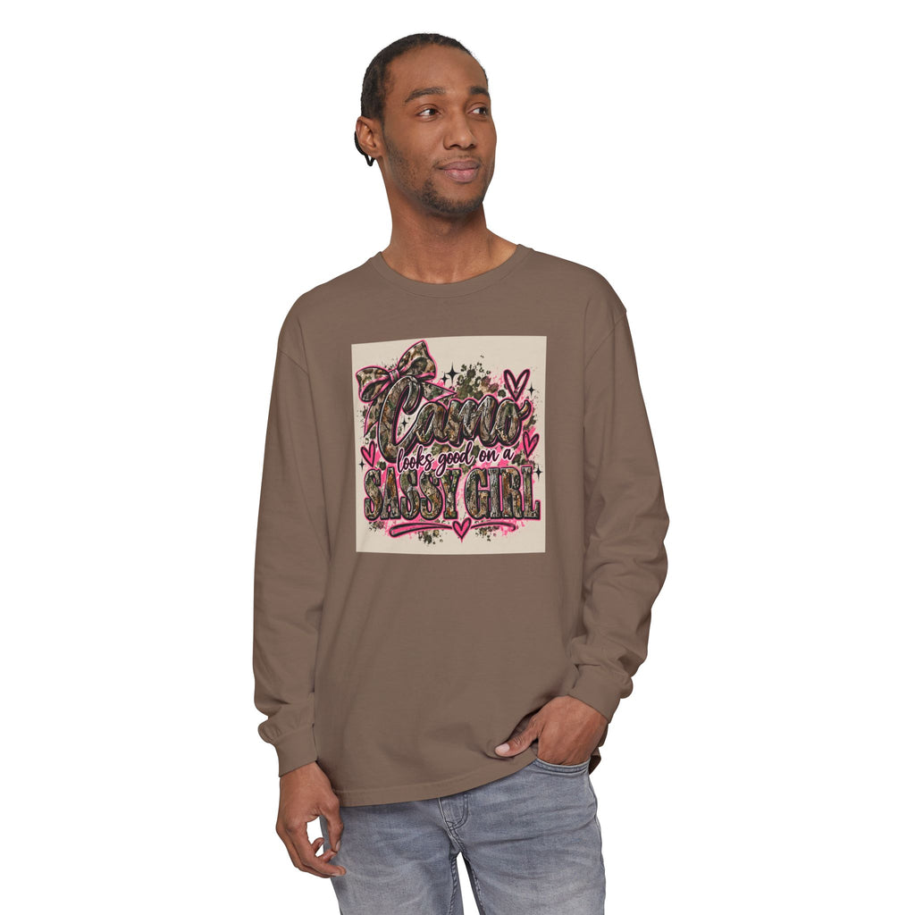 Sassy Girl Leopard Heart Long Sleeve Tee