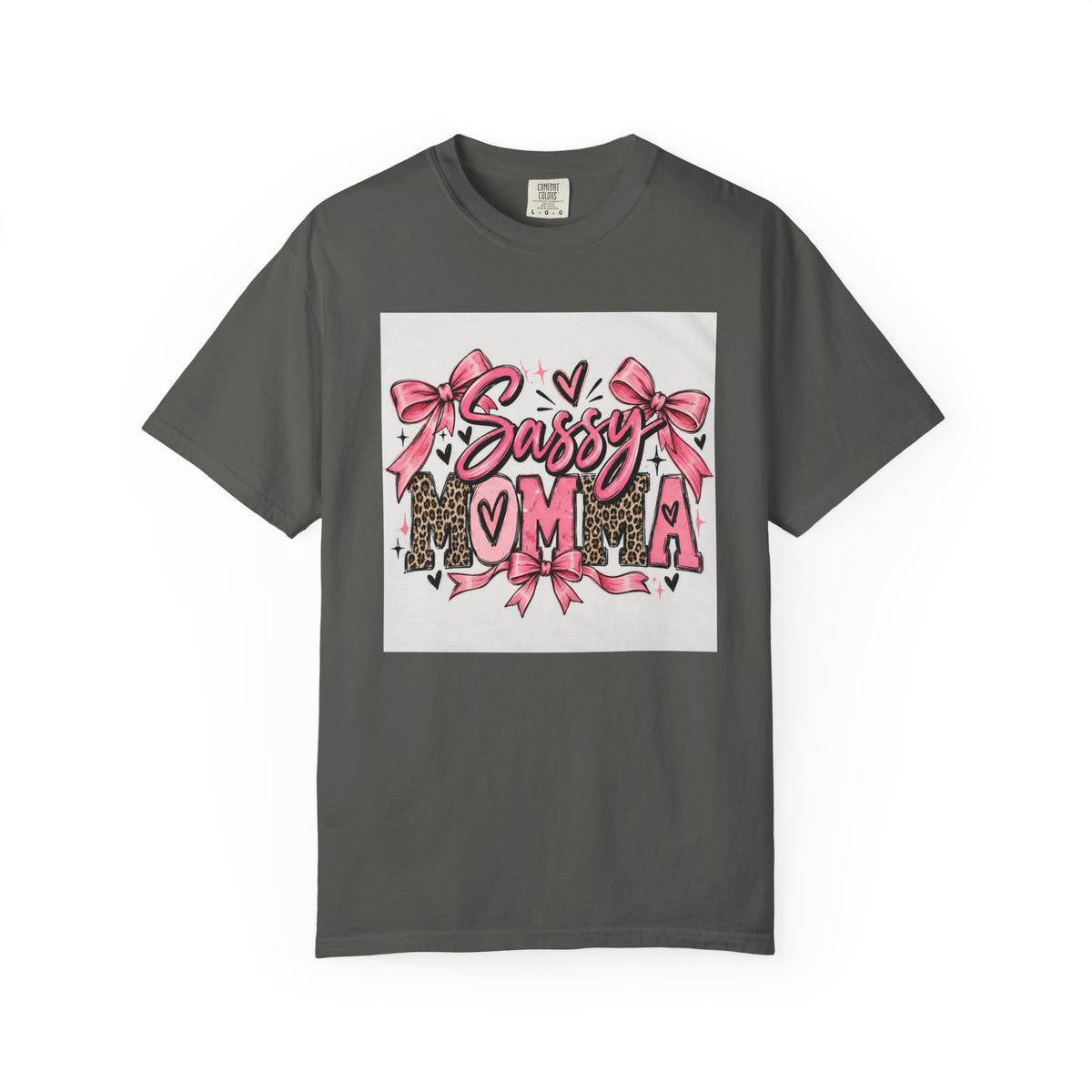 Sassy Mom Leopard & Pink Bow T-Shirt