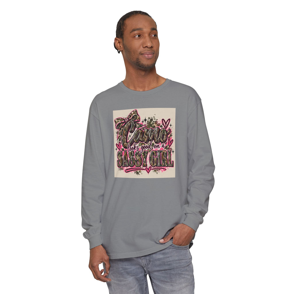 Sassy Girl Leopard Heart Long Sleeve Tee