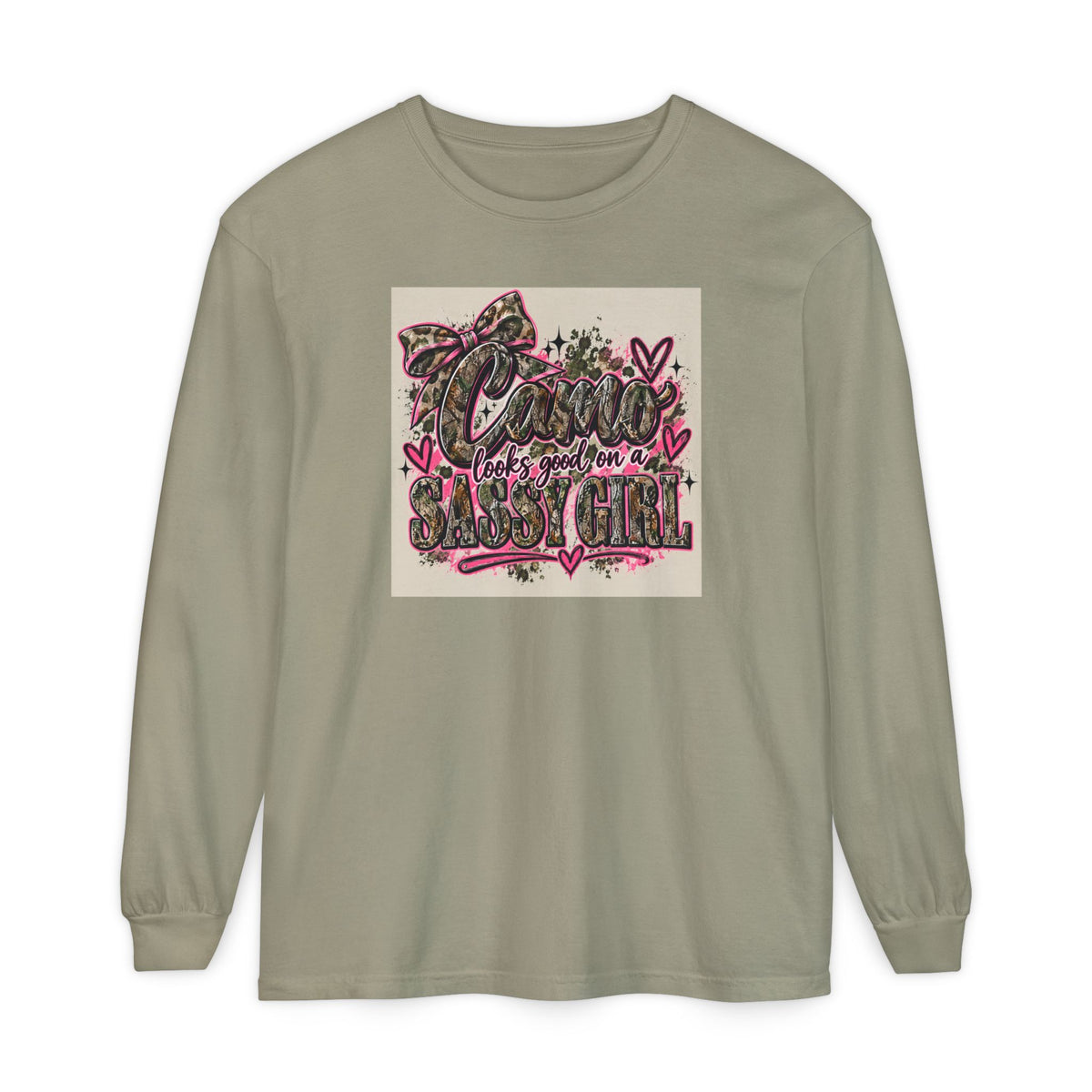 Sassy Girl Leopard Heart Long Sleeve Tee