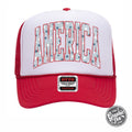 AMERICA with Stars Foam Trucker Cap
