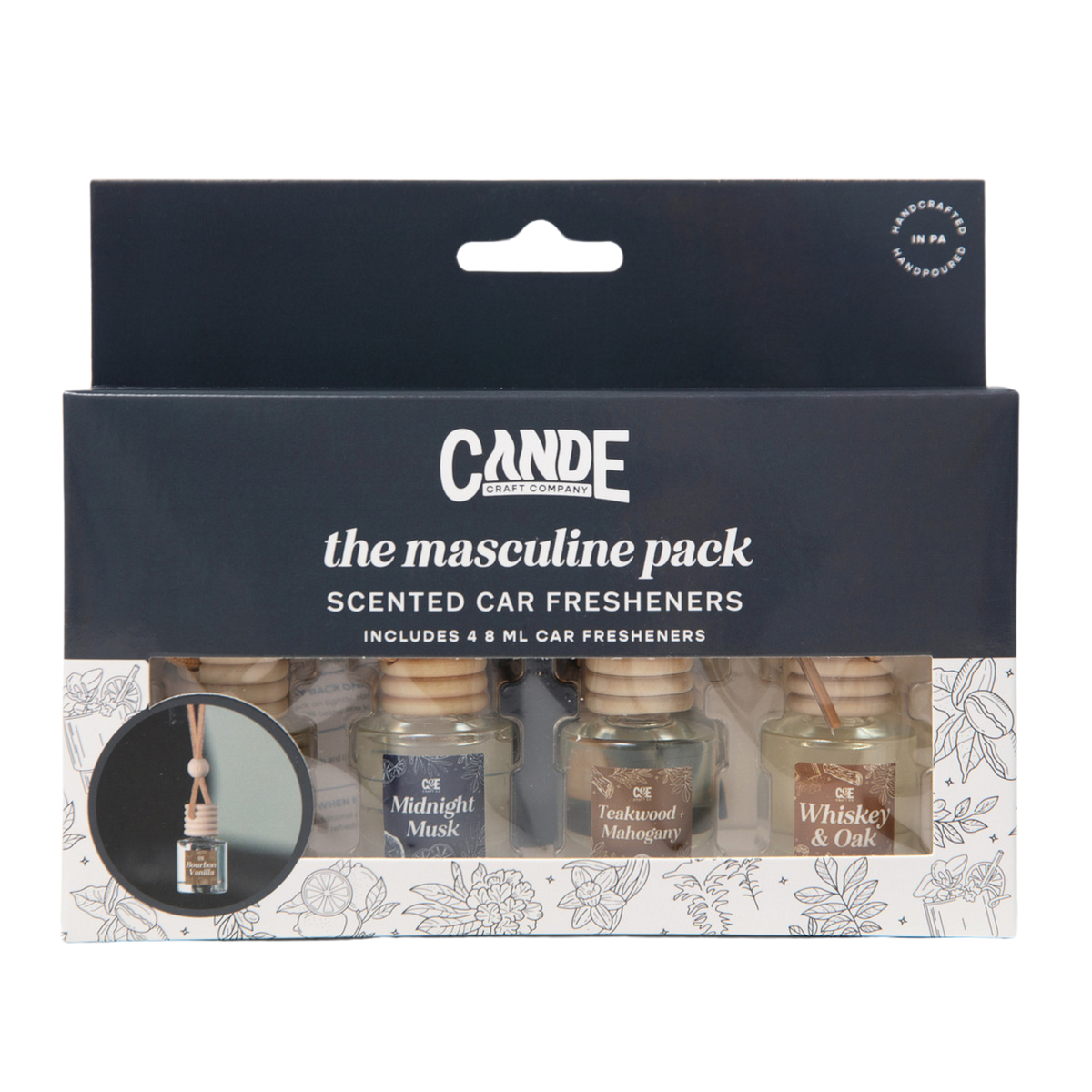 Masculine 4 Pack Scented Car Fresheners Bundle