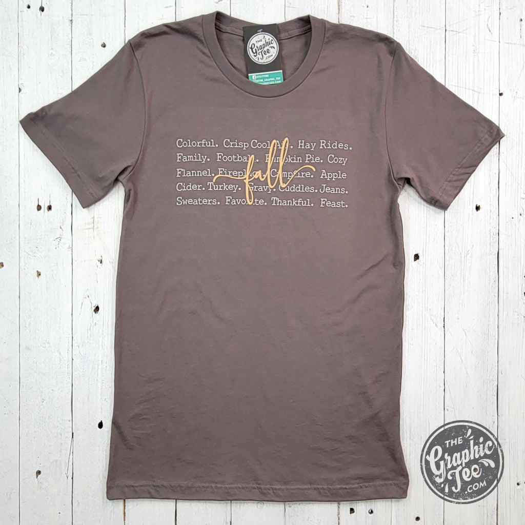 Fall Words Short Sleeve Tee