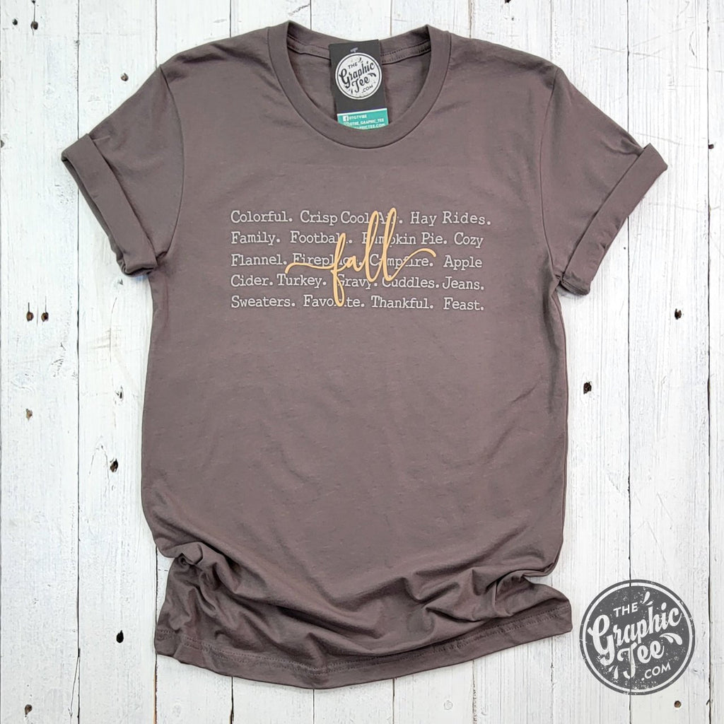 Fall Words Short Sleeve Tee