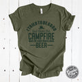 I Tried to Be Good But Then The Campfire Was Lit and There was Beer Heather Military Green Short Sleeve Tee