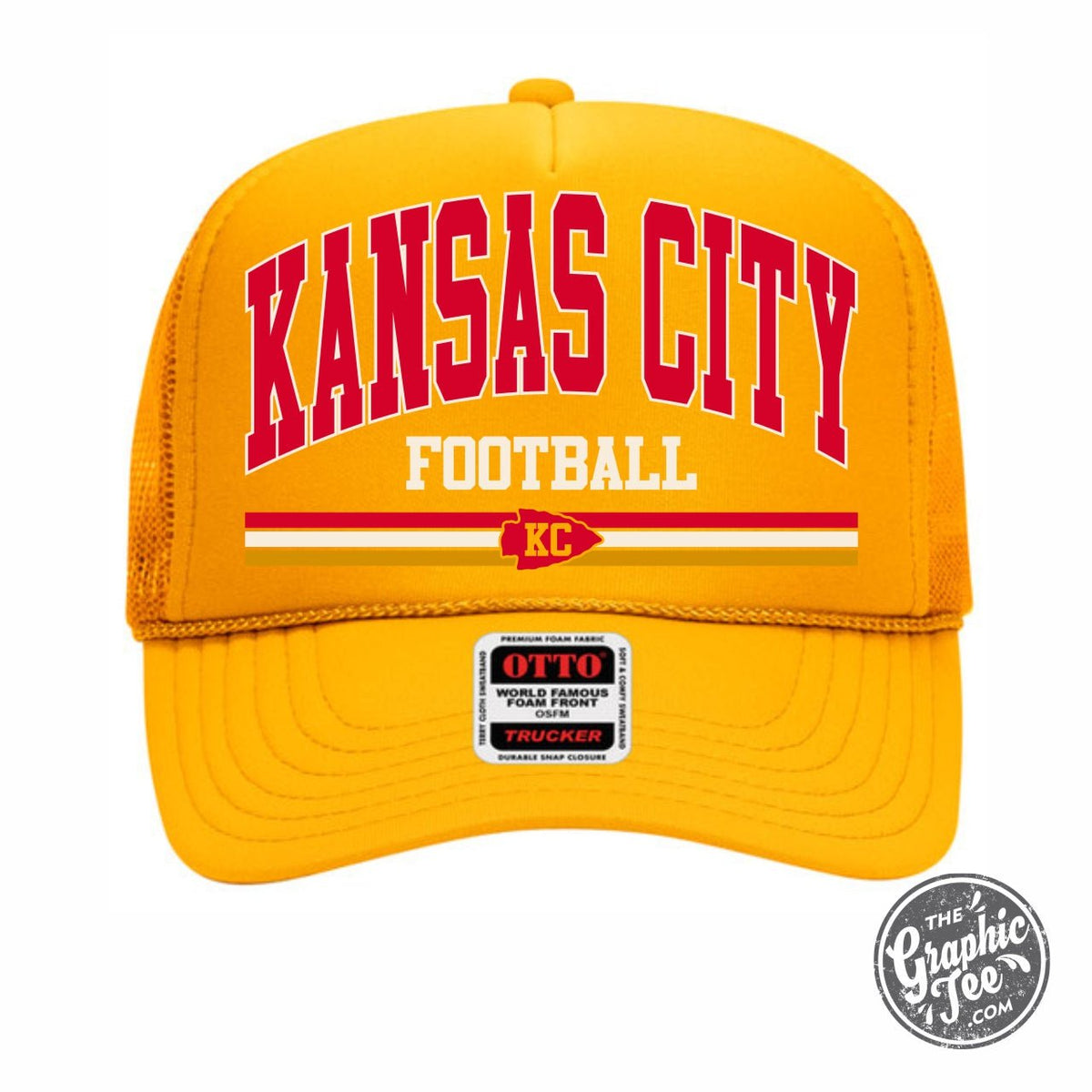 Kansas City Football Gold Foam Trucker Cap