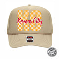 Kansas City Gold Checkerboard Pattern Foam Trucker Cap